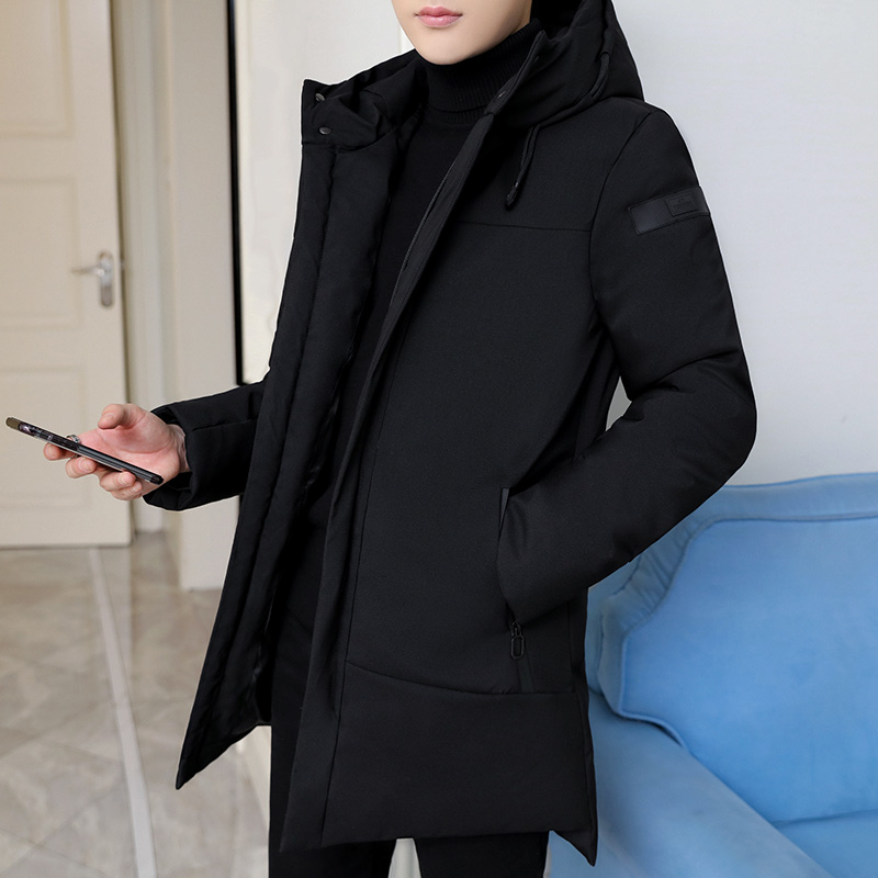 棉衣男士外套潮流韩版中长款羽绒棉服男冬季2021新款加厚保暖棉袄