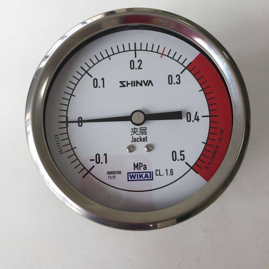 威卡wika内室夹层压力表-0.1-0.5mpa山东新华脉动真空压力表