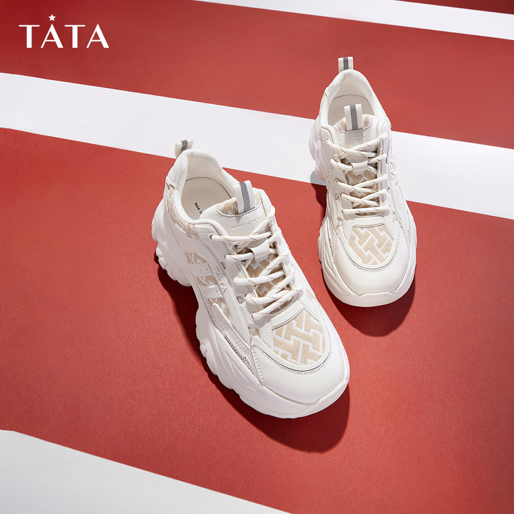 tata他她黑色老爹鞋女厚底休闲休闲运动运动鞋ins时尚休闲鞋