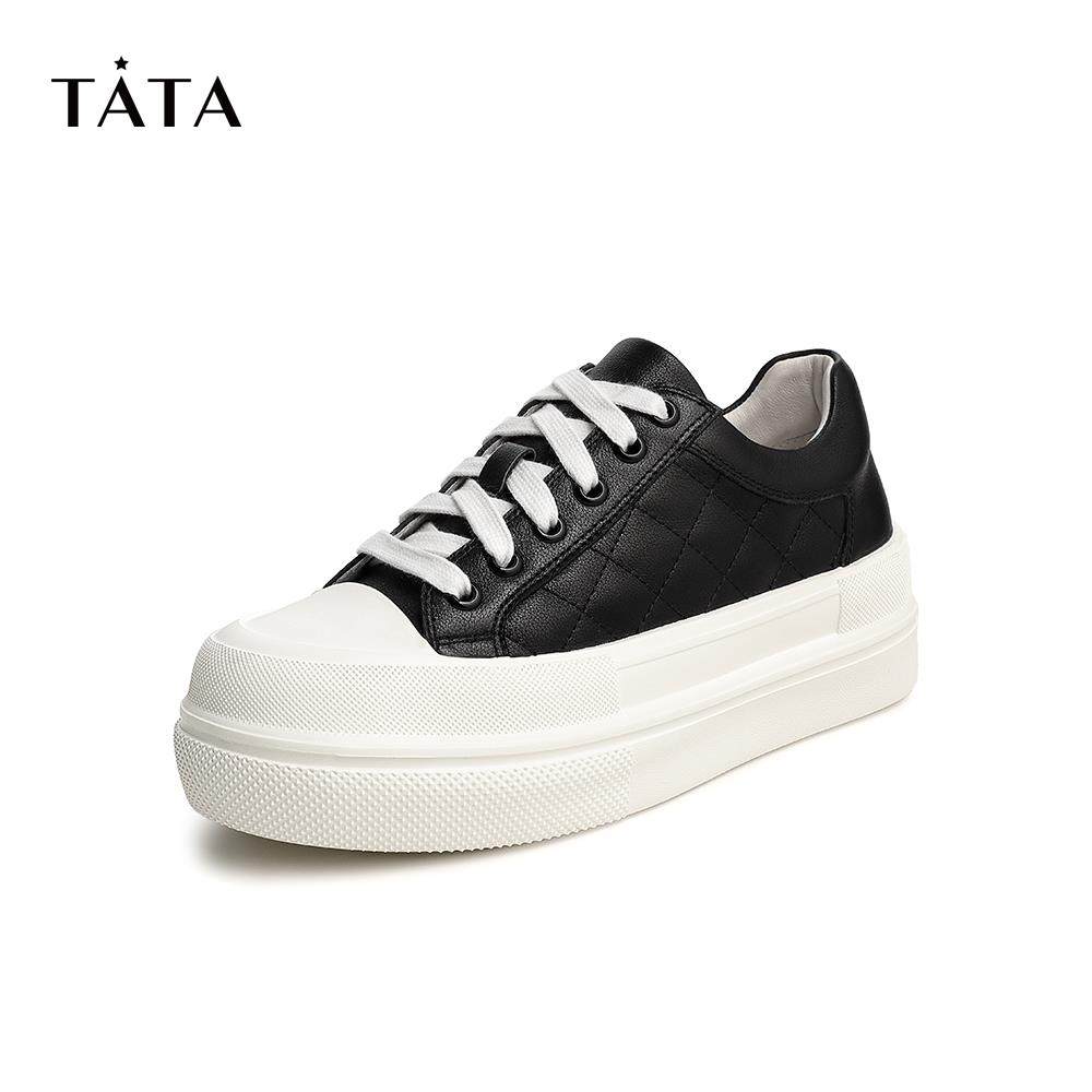 tata他她软底小白鞋2021新款复古古板鞋女气垫休闲板鞋