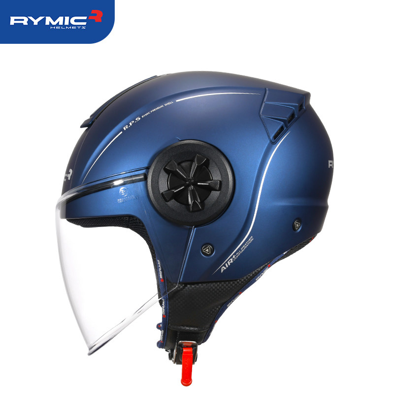 rymic摩托车半盔复古头盔男女电动车防雾防晒安全帽摩托车头盔