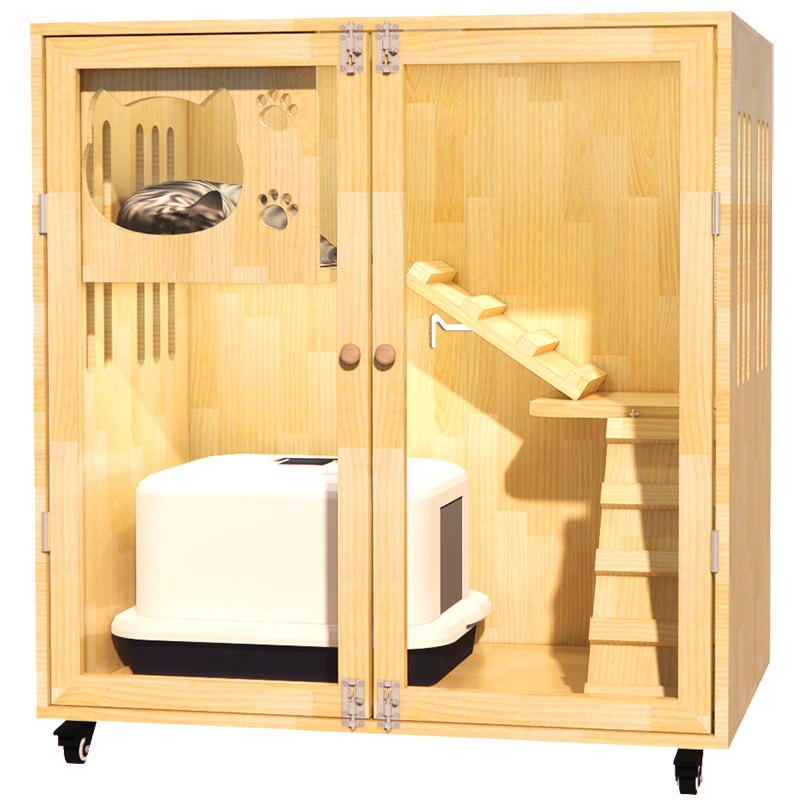 烦人两层阳台猫窝家用大猫超大豪华猫笼木制笼子