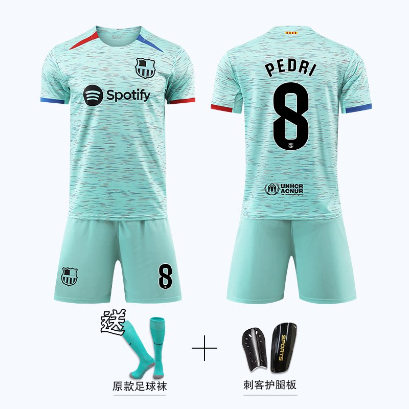 2324力巴萨球衣10号梅西足球服套装男儿童定制主客场比赛训练队服