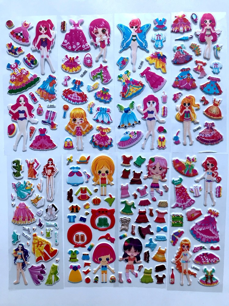 迪士尼公主贴纸儿童女孩换装防水可爱爱贴画本冰雪贴纸