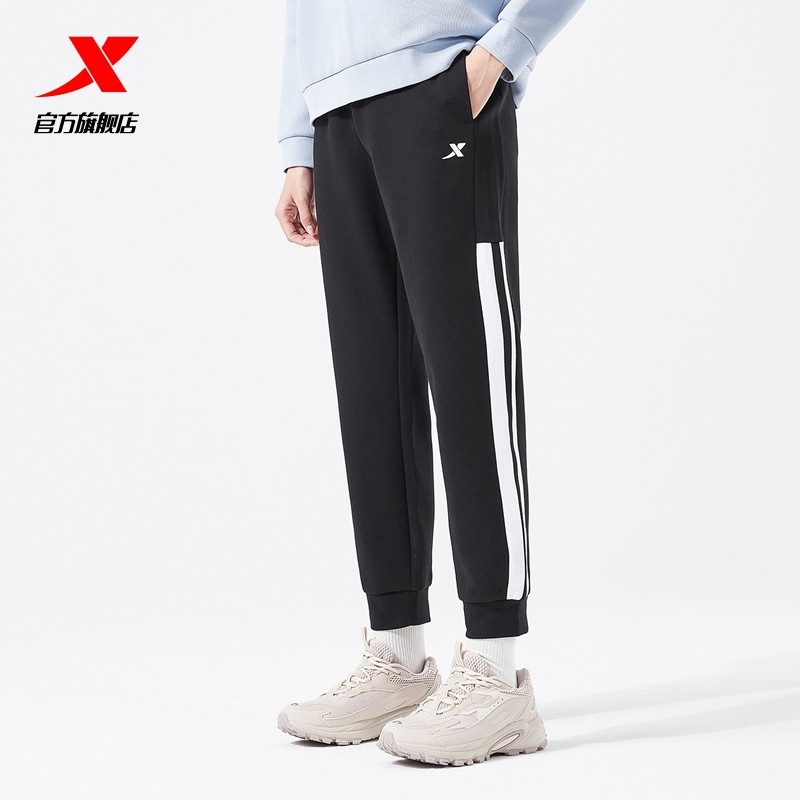 特步运动裤女2022秋季新款宽松休闲针织长裤运动长裤