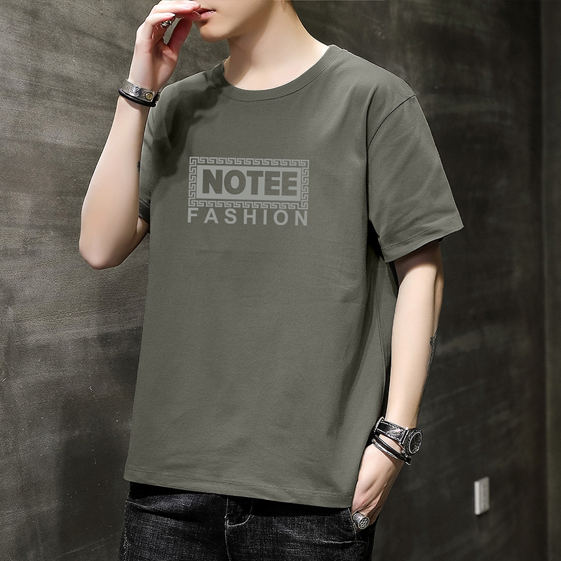 纯棉夏季短袖t恤男士2022新款潮流潮牌宽松上衣服青少年半袖男生
