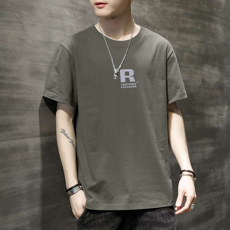 夏季短袖男t恤纯棉打底衫衣服圆领全棉夏天潮流潮牌半袖男生体恤