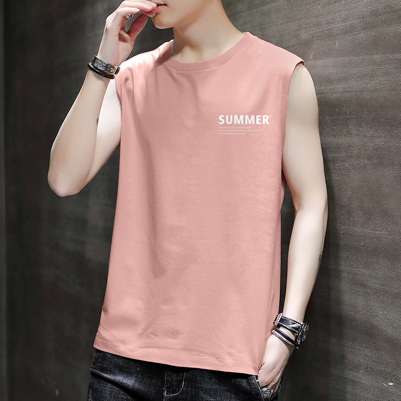 纯棉背心男士潮牌夏季薄款外穿坎肩砍袖无袖t恤宽松篮球健身运动