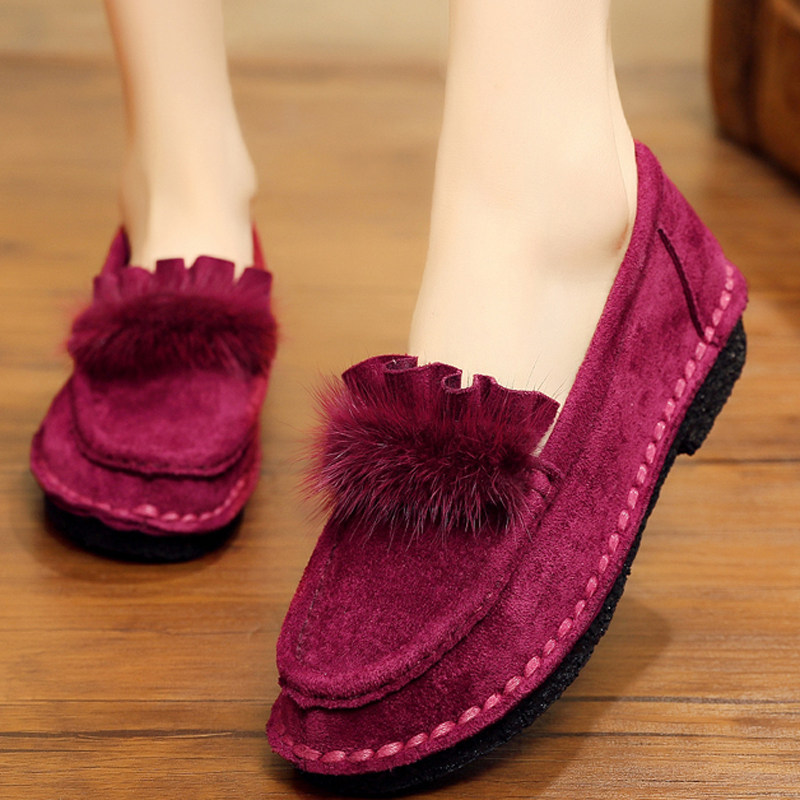 春秋妈妈鞋子布鞋子老北京套脚中老年单鞋女浅口低帮单鞋