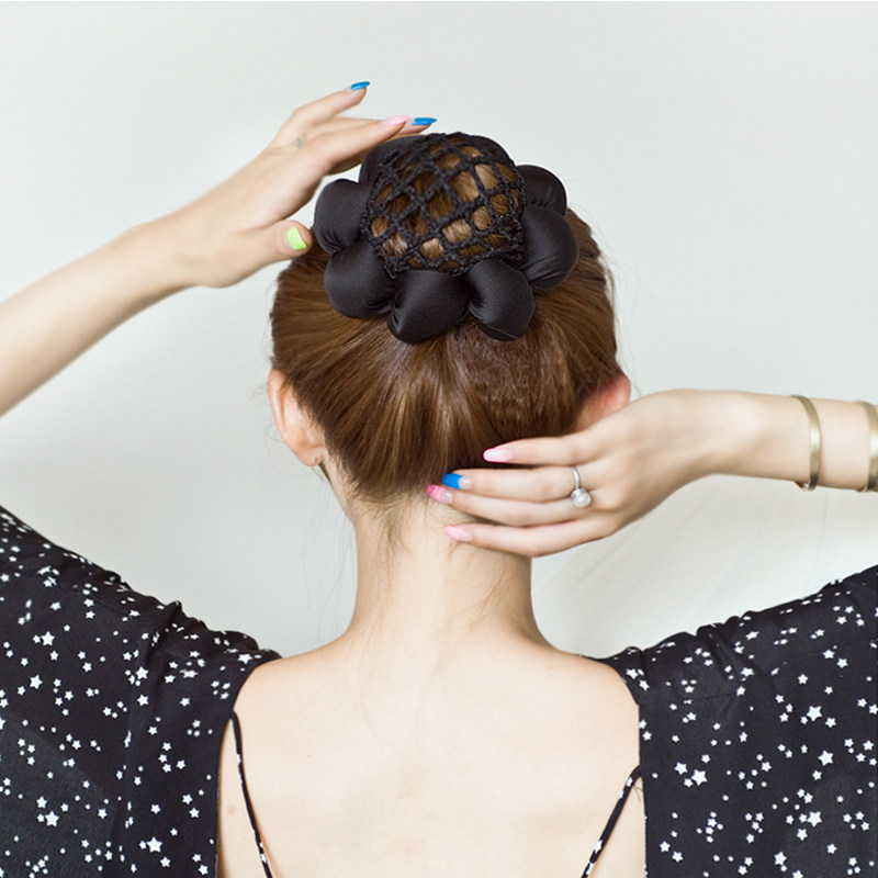 迷你花朵发网舞蹈职业女头花酒店银行头发网兜发网女空乘韩版清新