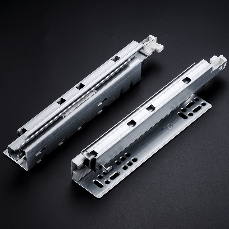 托底轨道内藏拉出半拉滑轨直弹暗藏导轨抽屉导轨