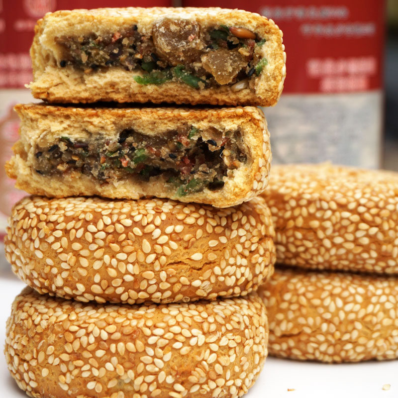 安徽合肥特产三河古镇中和祥四大名点芝麻饼手工五仁馅传统糕点心