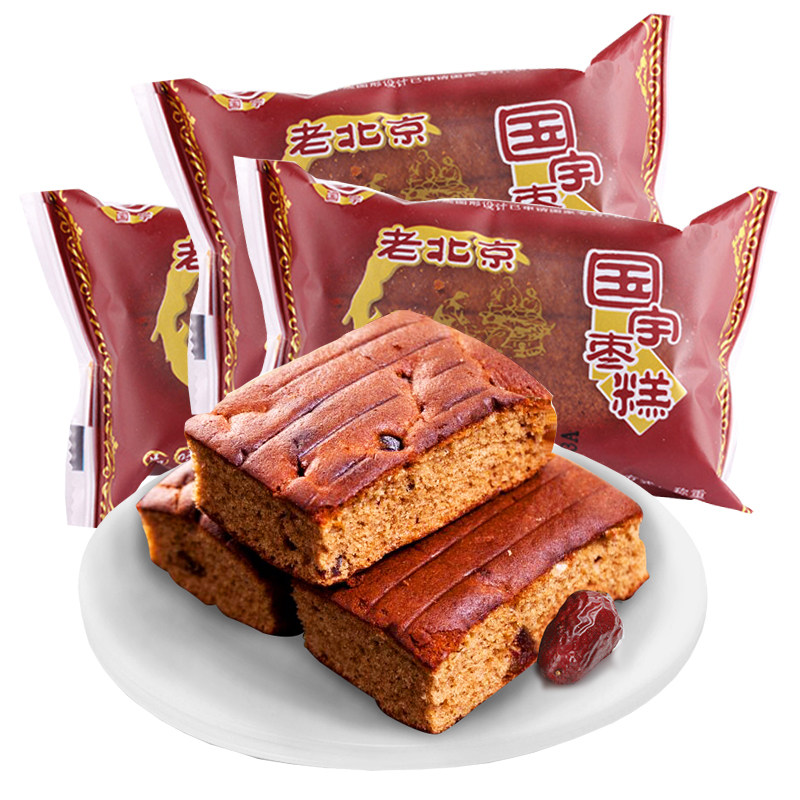 国宇枣糕6袋装约500克红枣面包蛋糕点心早餐零食品老北京蜂蜜枣糕