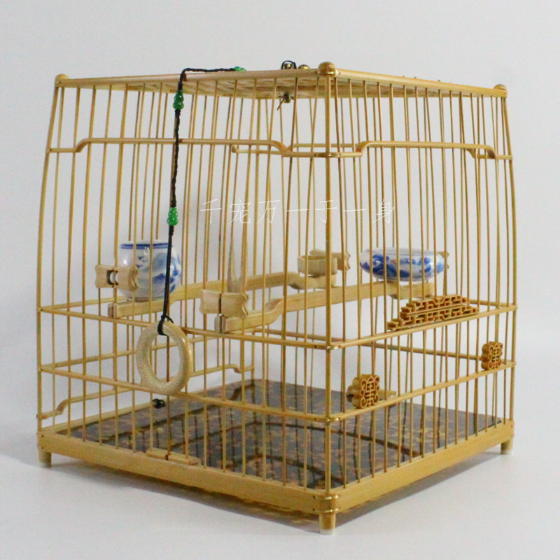 绣眼鸟笼竹制全琉小镶顶扎金丝线寿字门专用南笼笼子