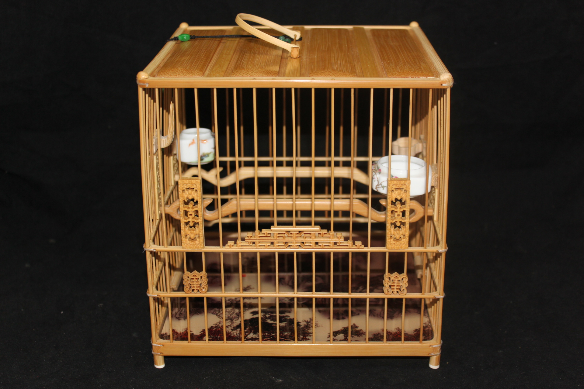 精工笼全亮顶板顶扎线门花绣眼小镶顶全硫鸟笼笼子