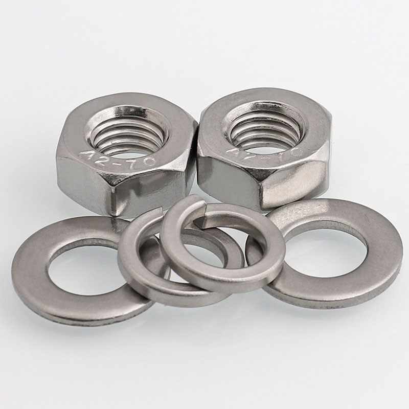 不锈钢螺母六角螺帽垫片弹垫m3m4m5m6m8m10m12m14m16m18m20螺母
