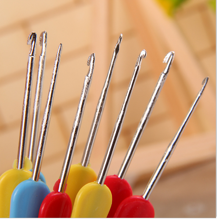 塑料带柄双头钩针编织针织勾毛衣针棒针家用工具diy毛线鞋勾针