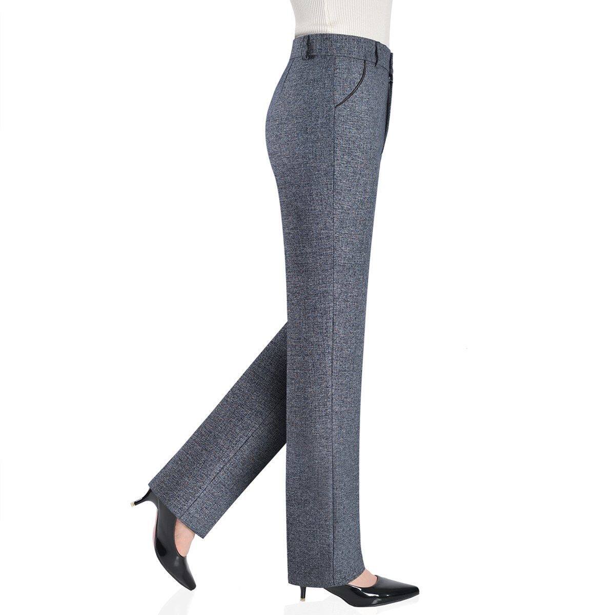 伊玟秋冬款中年女裤长裤子女装高腰妈妈裤中老年女西裤直筒西装裤