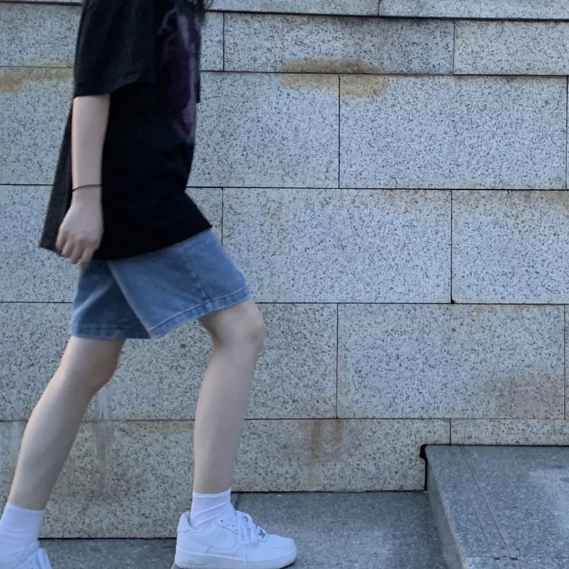 牛仔短裤夏季2022新款女潮ins高腰显瘦a字阔腿中裤宽松五分裤网红