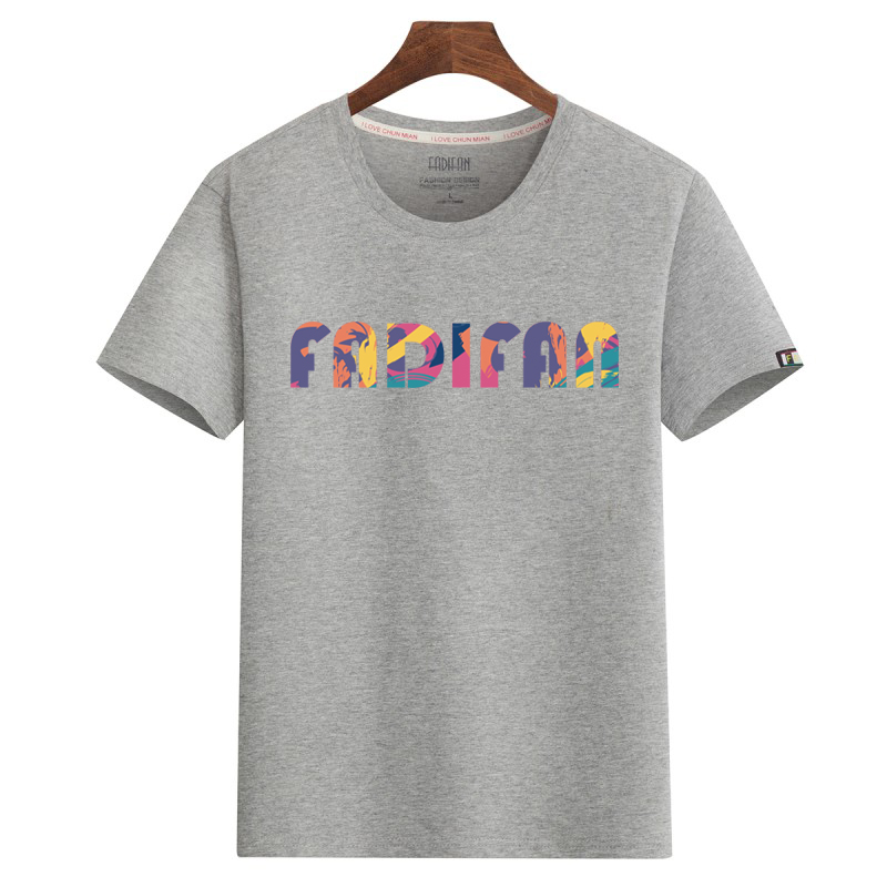 夏季纯棉宽松体恤圆领白色男士半袖打底衫 大码胖子肥佬短袖T恤男