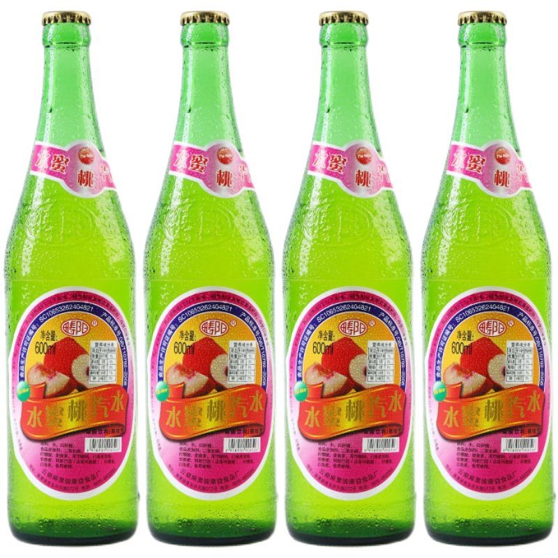 麻栗坡香槟水蜜桃味汽水600ml90后童年回忆云南特产香槟碳酸饮料-mc