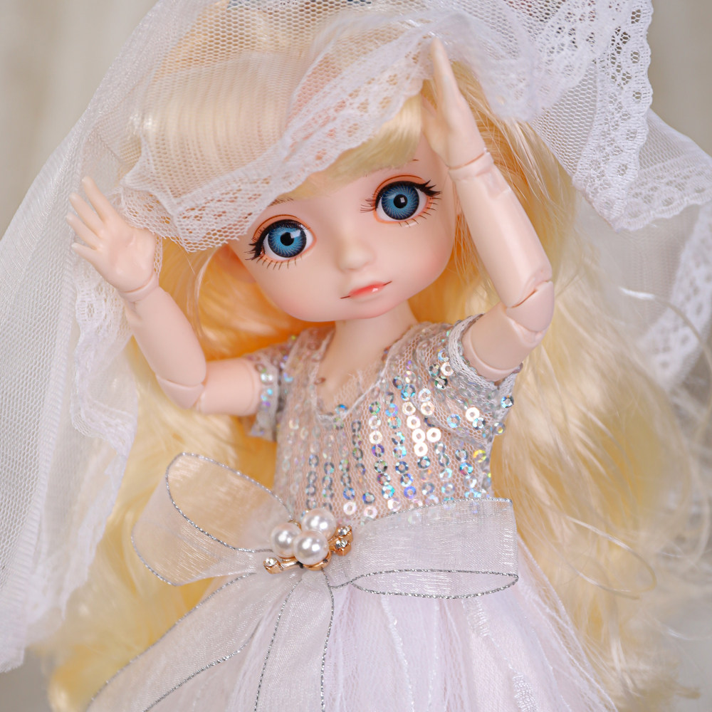 德必胜冰雪皇后28cm6小天使关节玩具全套萝莉洋娃娃娃娃