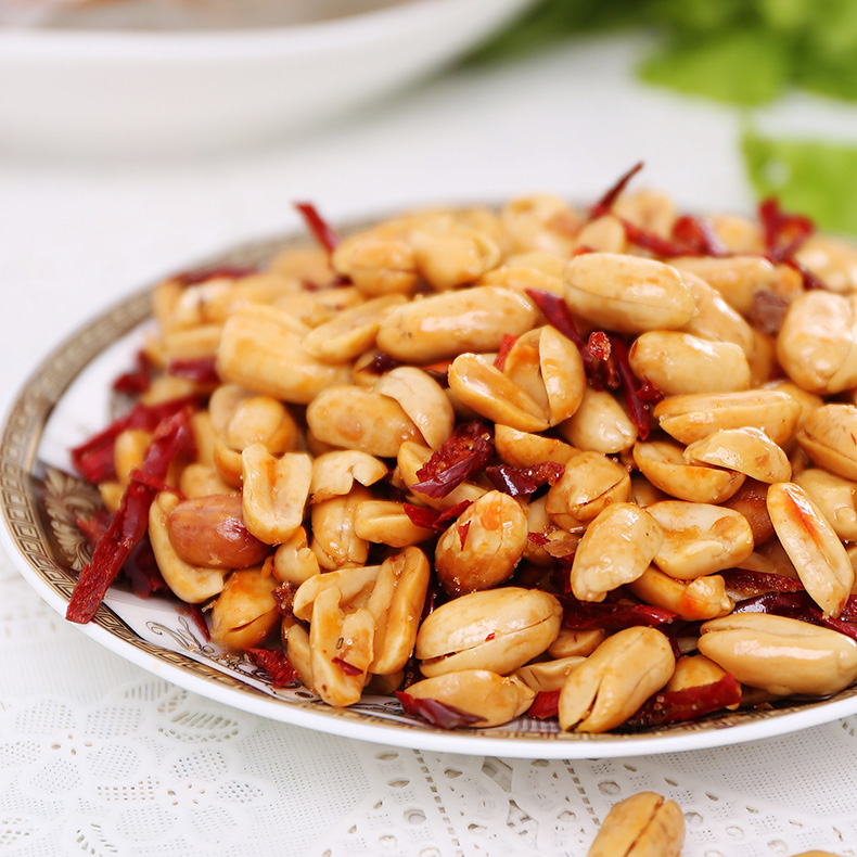 香辣花生米2斤油炸酥脆椒盐散装麻辣五香小吃花生