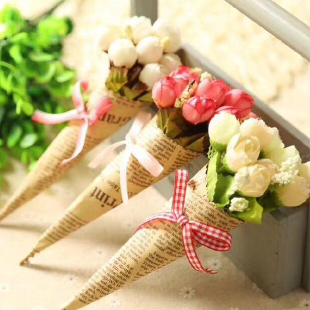 英文复古花束报纸鲜花包花纸花纸包装材料干花花艺花艺包装纸