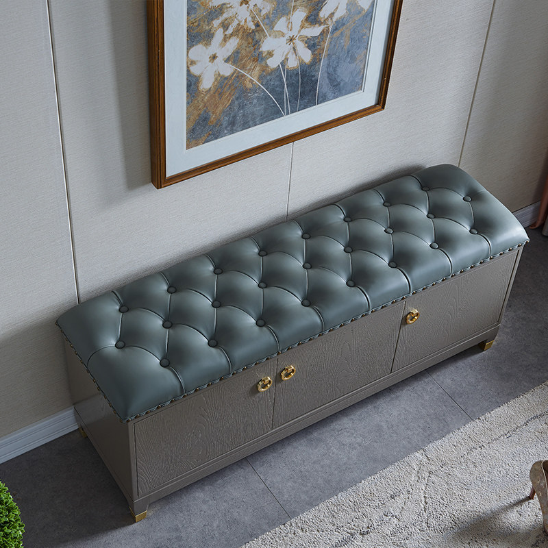 轻奢换鞋家用门口多功能防尘穿鞋凳新中式玄关换鞋凳