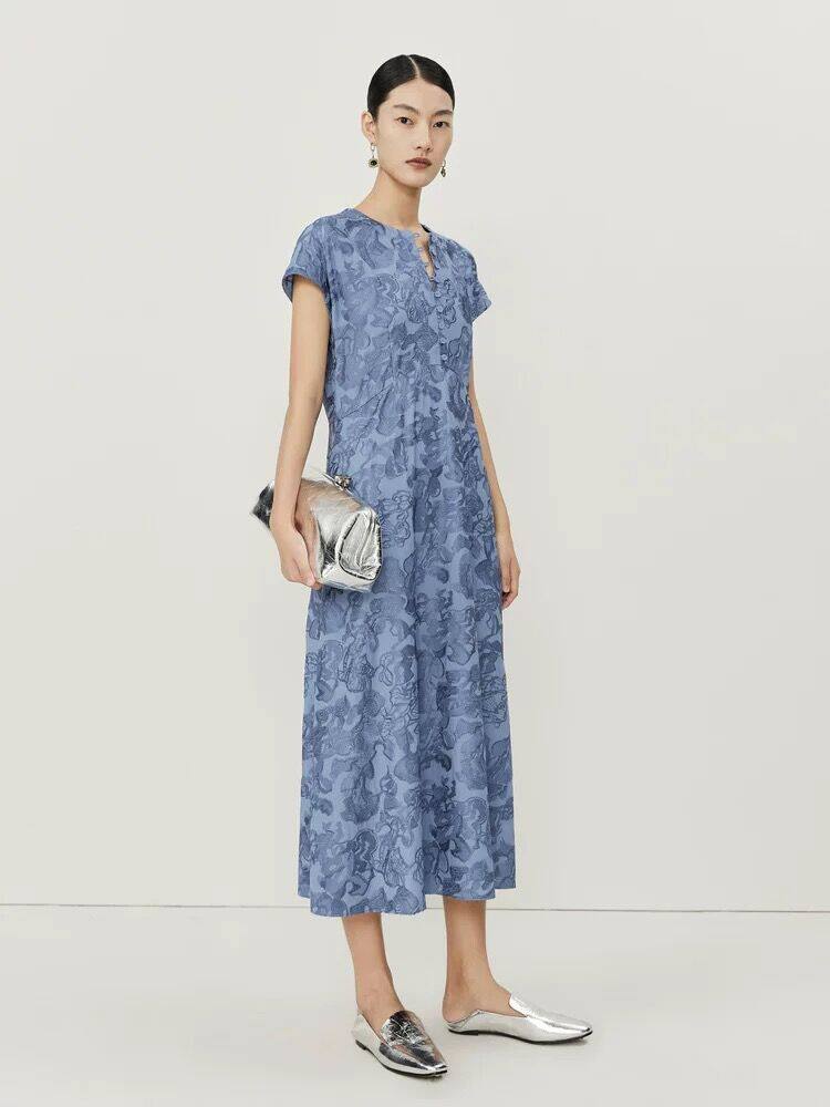 专柜正品 玛丝菲尔2022年夏季  长款 短袖 连衣裙 a1cx24516 4280