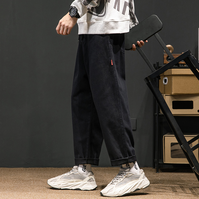 日系工装裤男士秋季潮牌大码直筒宽松阔腿夏季潮流百搭休闲长裤子