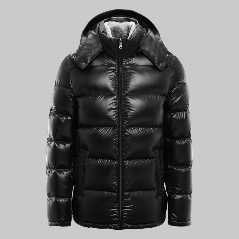 90白鹅绒羽绒服男加厚短款连帽高端中年防寒保暖超厚东北冬季外套