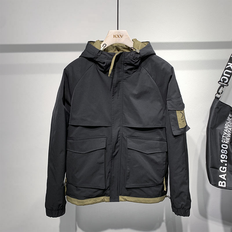 代购潮牌冬季休闲工装棉服外套男士宽松潮流ins加厚短款连帽棉衣