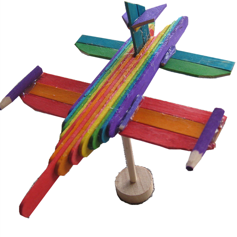 雪糕diy手工手工制制作材料飞机交通工具冰棍棍棒手工创意粘贴类