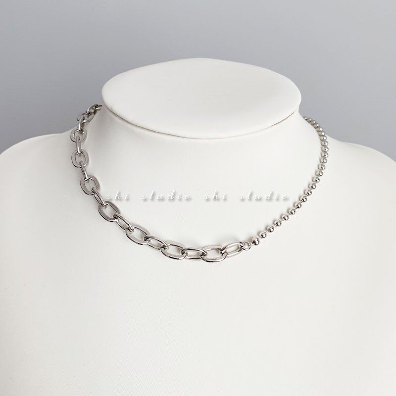 银色金项链网红mona锁骨项链18k个性简约ins项链