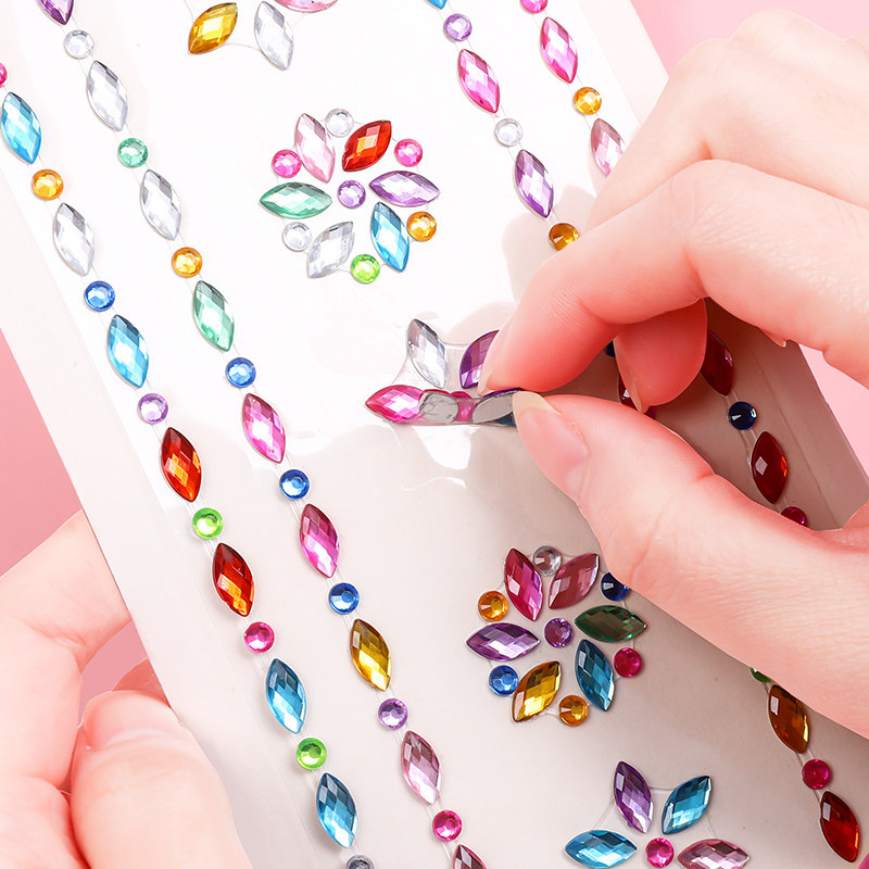 钻石贴贴纸幼儿园3d立体水晶粘贴儿童宝宝卡通女公主宝石奖励贴