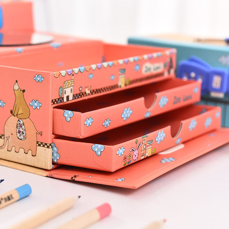 男女三层手提密码文具盒卡通可爱儿童收纳盒铅笔盒小学生学习文具