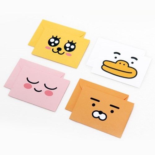 信纸信封fd韩国可爱卡通表情超萌图案折叠信封