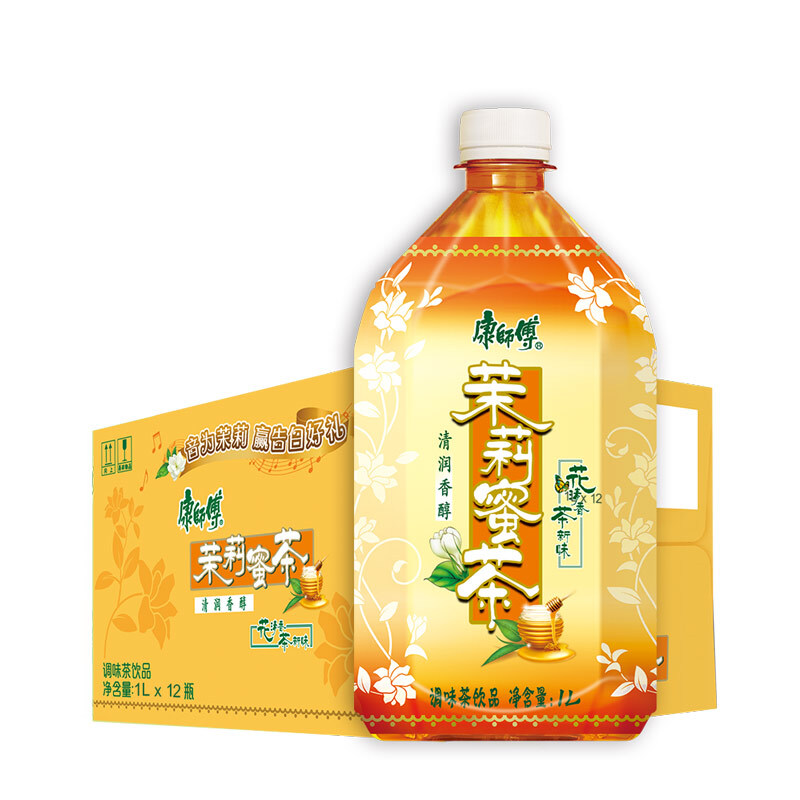 康师傅茉莉茶饮料茉莉清茶1l12整箱大瓶装茉莉蜜茶低糖多省包邮