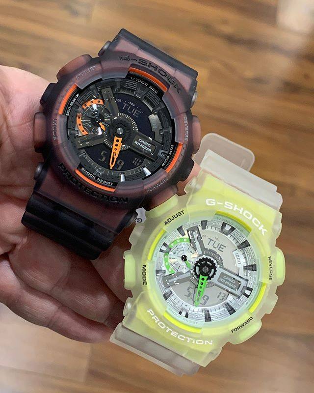 卡西欧g-shock新款冰电之韧透明手表dw-5600ls-2/7 ga-110ls-1/7a
