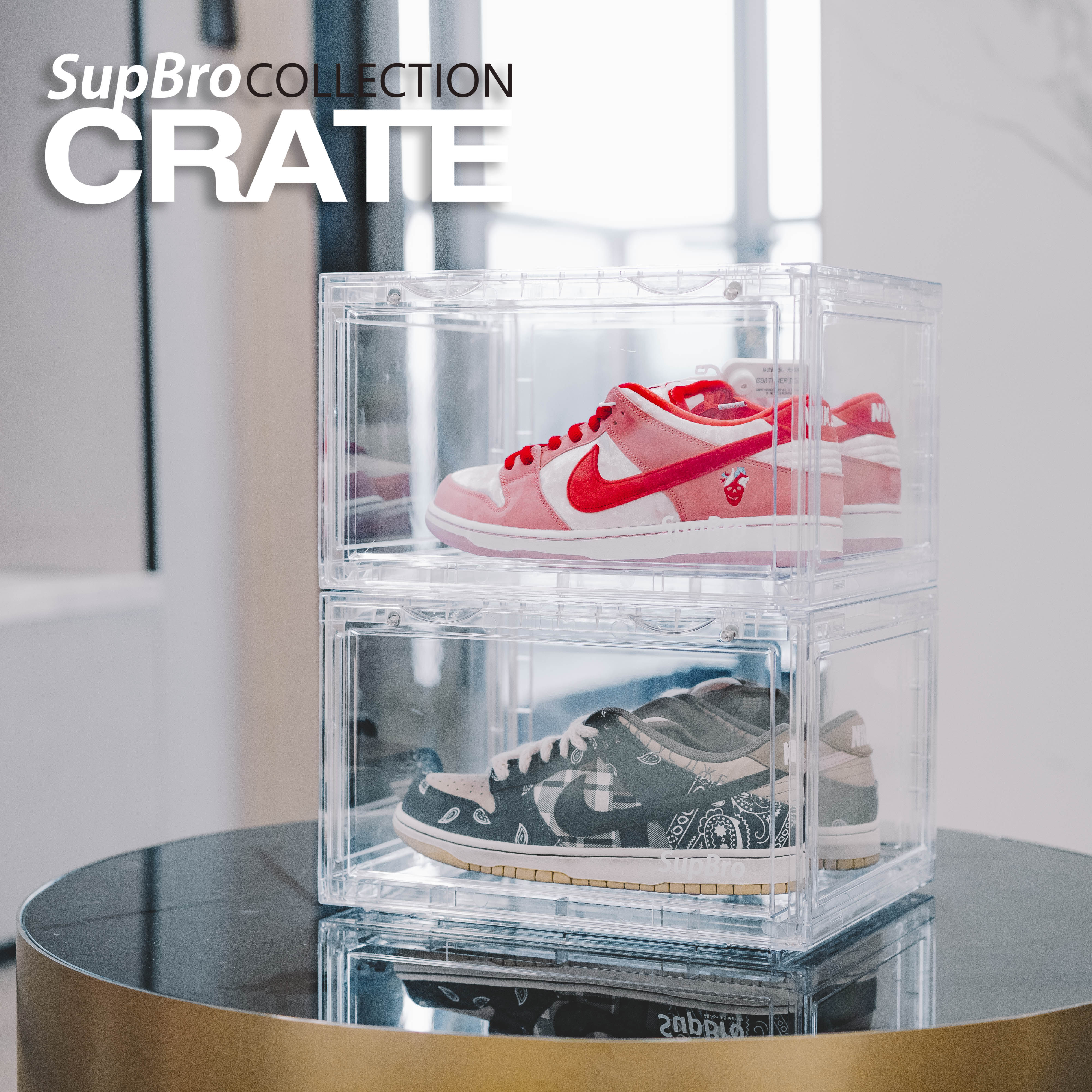 双11特惠supbro全透明侧开鞋盒收纳收纳盒aj球鞋展示鞋墙