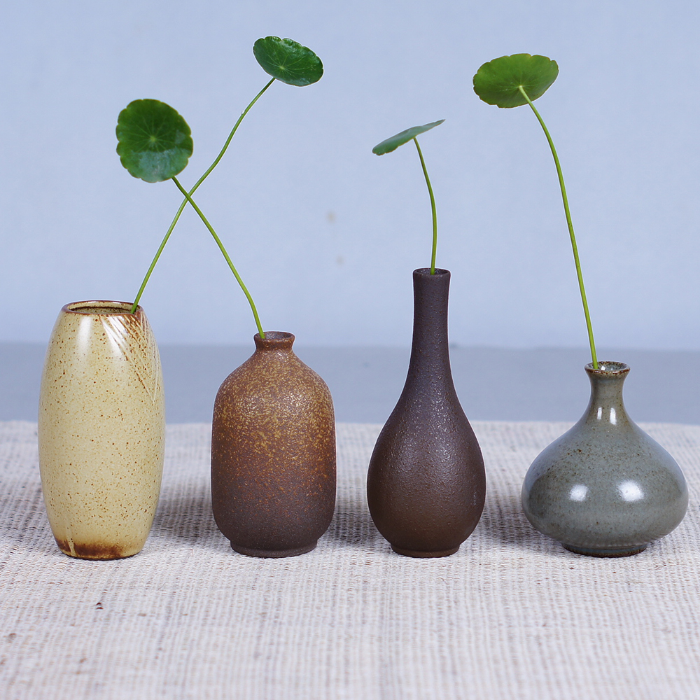 花瓶陶瓷小花粗陶小口烧水培植植物花草瓶子花瓶