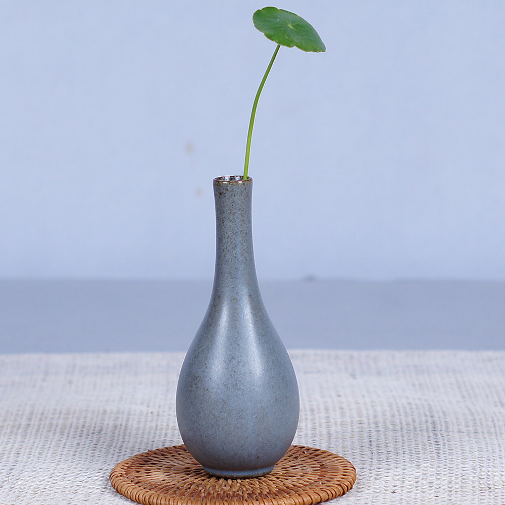 花瓶陶瓷小花粗陶小口烧水培植植物花草瓶子花瓶