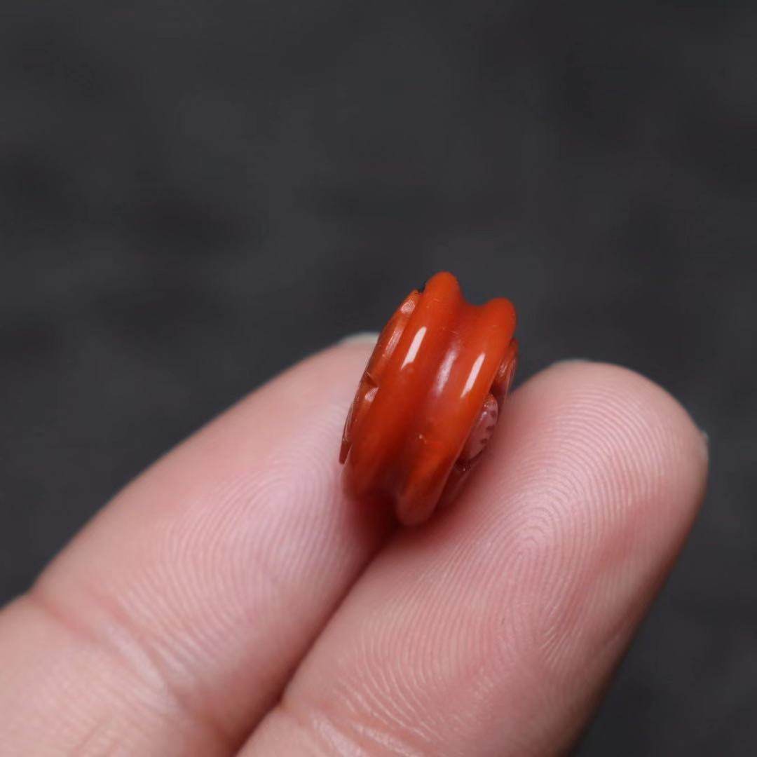 天然南红梅花车轮背云隔珠扣子金刚星月菩提佛珠