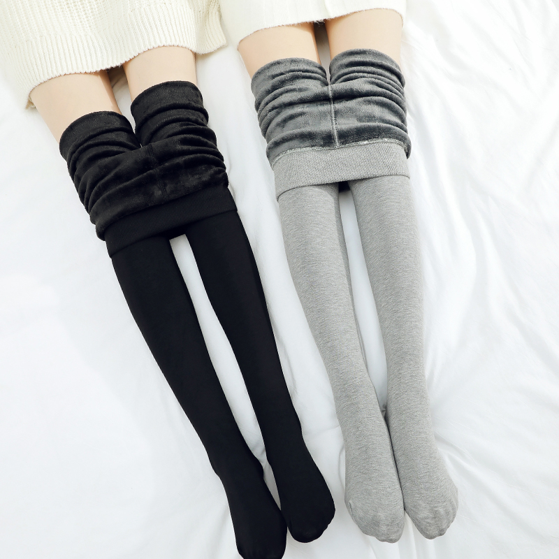 秋冬季加绒打底裤女外穿2023新款黑色灰色加厚保暖棉裤袜内穿秋裤
