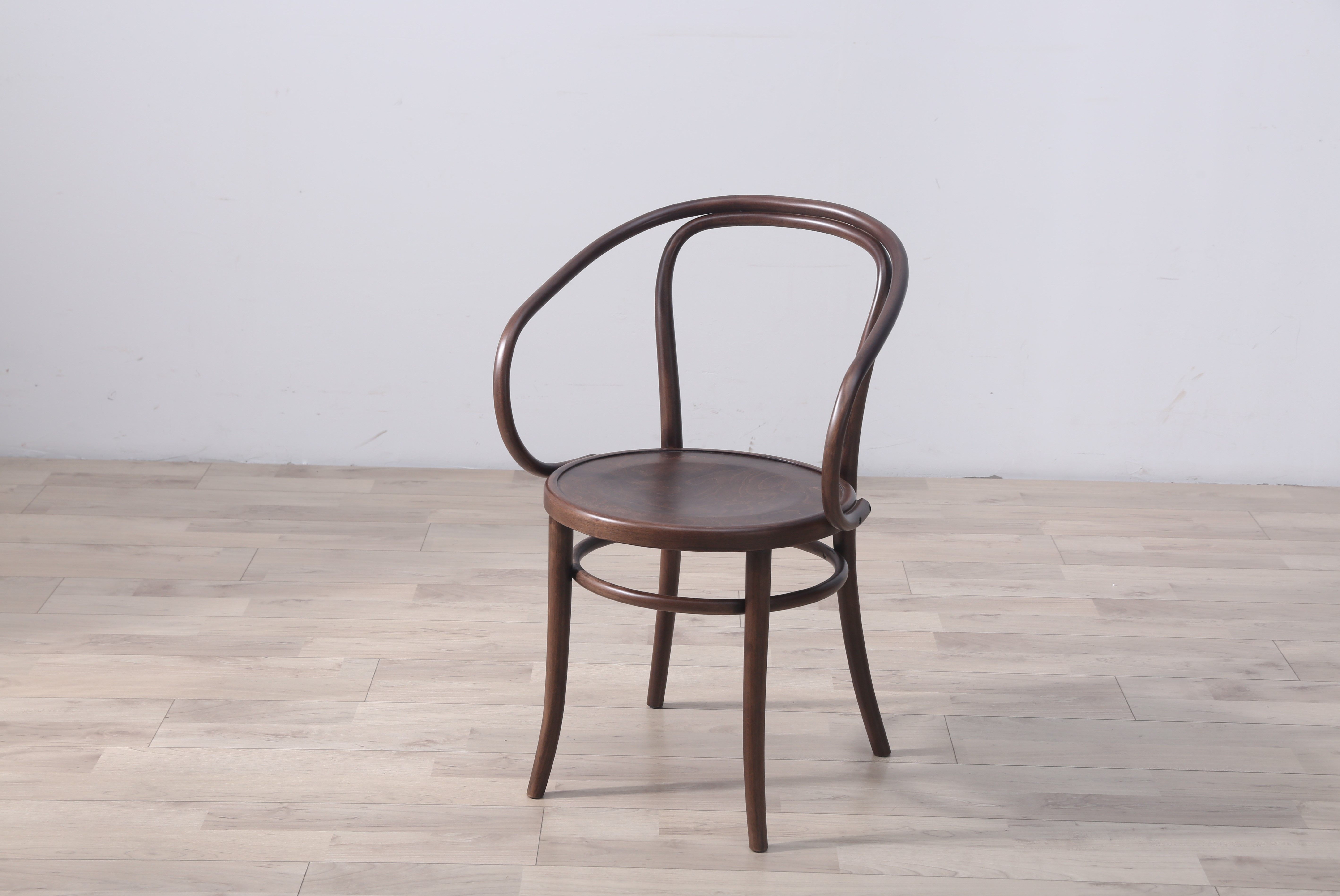 十一大实木弯曲圆背扶手家用木椅复古餐椅