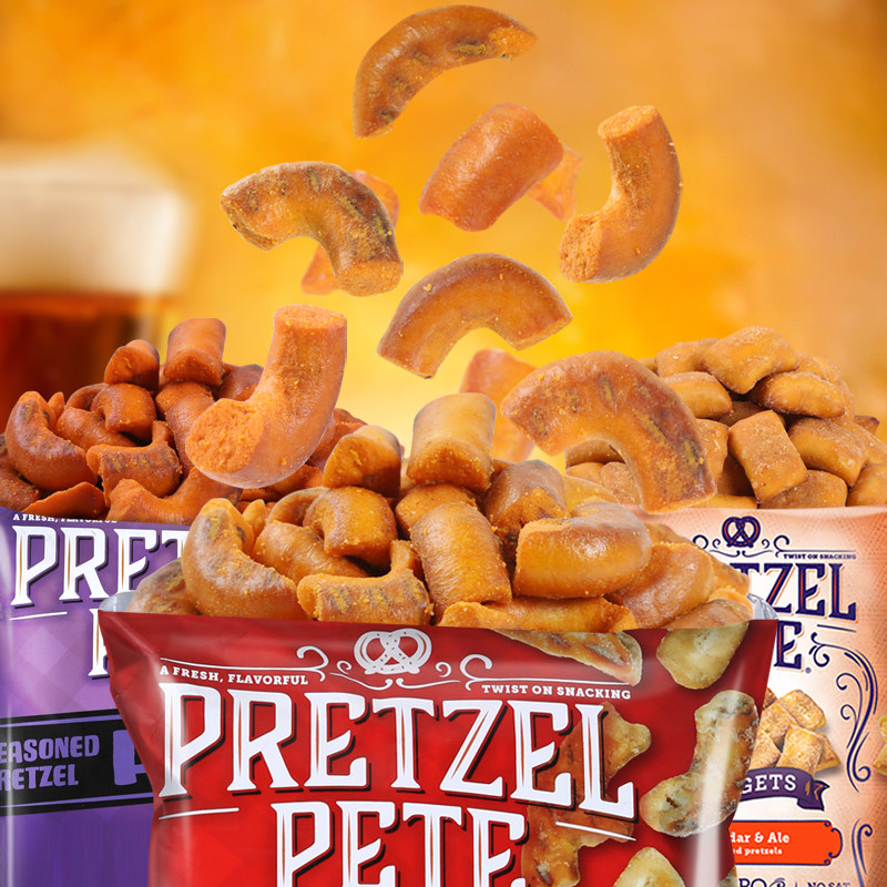 pretzel培珀莉脆饼干碱水水面包干蝴蝶美国进口酥性饼干
