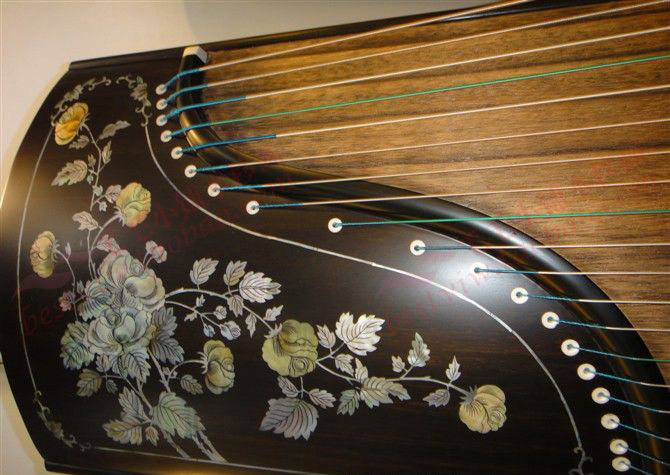 8古筝扬琴乐器贝壳花水移画古典红木餐桌桌椅现代装饰画