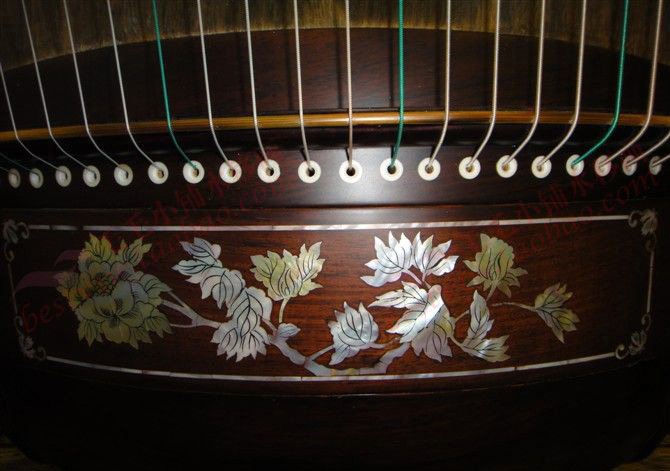 8古筝扬琴乐器贝壳花水移画古典红木餐桌桌椅现代装饰画