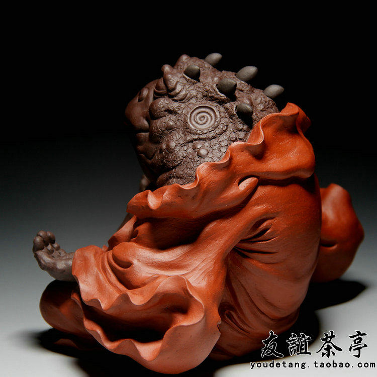 友谊茶亭紫砂茶宠名家杨湛全手工金蟾禅心蟾仙茶宠摆件